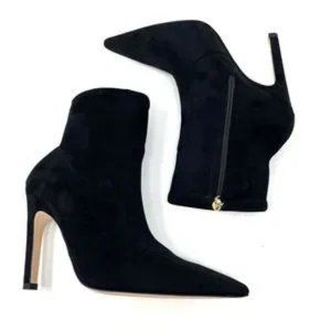 NWT: Good American Icon Bootie Suede Black Size 9.5
